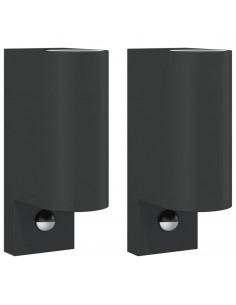 Applique con Sensore 2 pz Nere in Alluminio Pressofuso 2