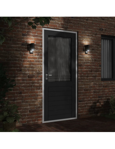 Applique con Sensore 2 pz Nere in Alluminio Pressofuso