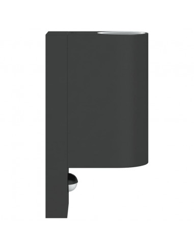 Applique con Sensore 2 pz Nere in Alluminio Pressofuso