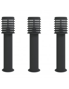 Lampade da Terra per Esterni 3 pz Nere 60 cm in Acciaio Inox 2