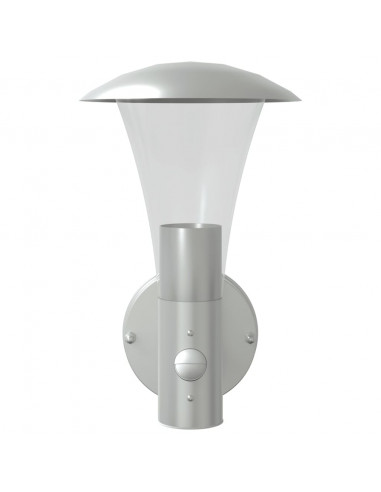 Applique per Esterno con Sensore Argento in Acciaio Inox