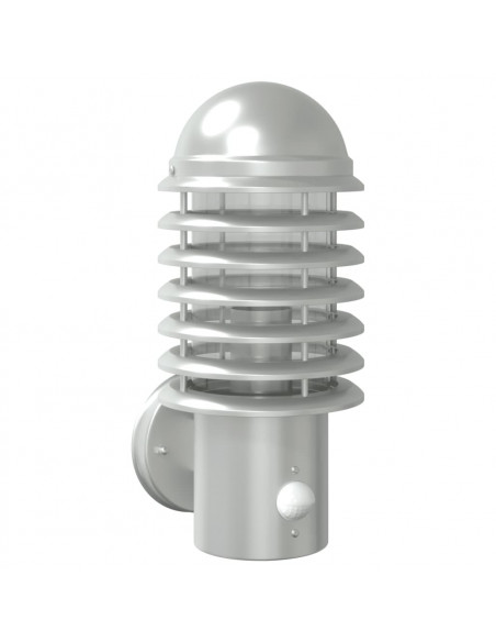 Applique per Esterno con Sensore Argento in Acciaio Inox