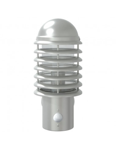 Applique per Esterno con Sensore Argento in Acciaio Inox