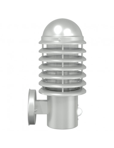 Applique per Esterno con Sensore Argento in Acciaio Inox