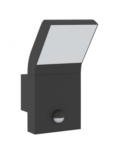 Applique con LED e Sensore 2 pz Nere in Alluminio Pressofuso