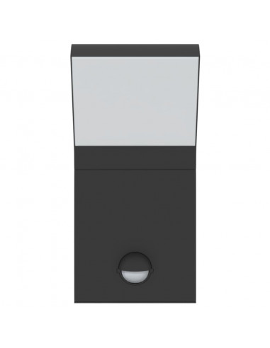 Applique con LED e Sensore 2 pz Nere in Alluminio Pressofuso