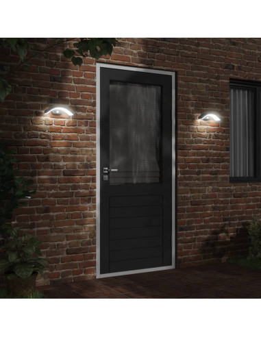 Applique con LED e Sensore Nera in Alluminio Pressofuso