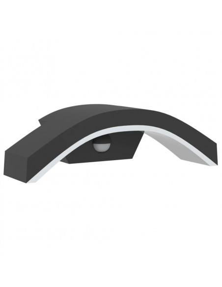 Applique con LED e Sensore Nera in Alluminio Pressofuso