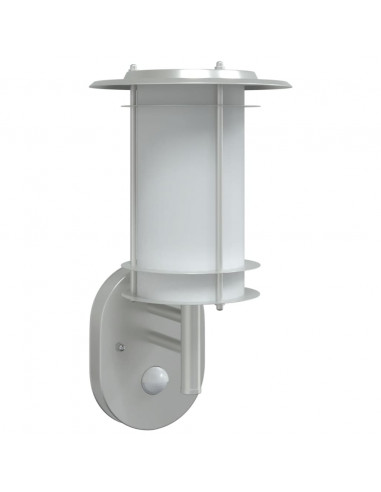 Applique per Esterno con Sensore Argento in Acciaio Inox