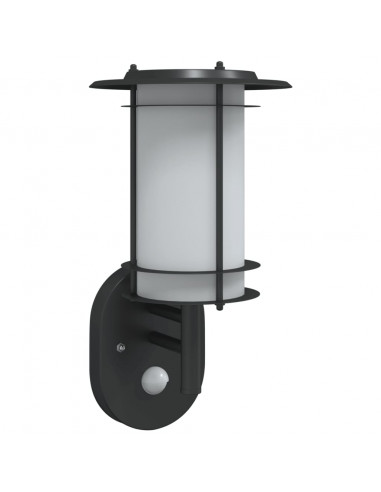 Applique da Esterno con Sensore Nera in Acciaio Inossidabile
