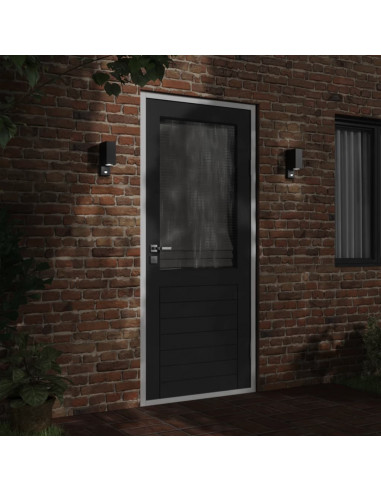 Applique con Sensore Nera in Alluminio Pressofuso