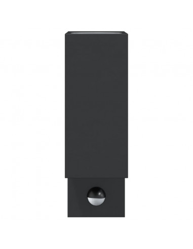 Applique con Sensore Nera in Alluminio Pressofuso