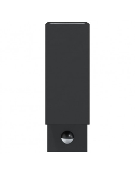 Applique con Sensore Nera in Alluminio Pressofuso