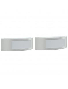 Applique da Esterno 2 pz Argento in Acciaio Inossidabile 2