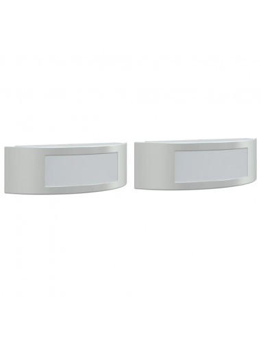Applique da Esterno 2 pz Argento in Acciaio Inossidabile