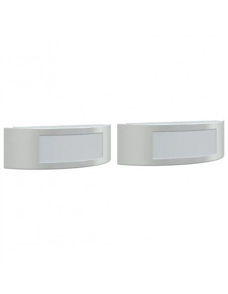 Applique da Esterno 2 pz Argento in Acciaio Inossidabile