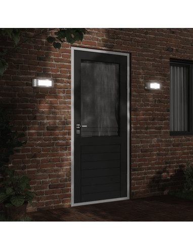 Applique da Esterno 2 pz Argento in Acciaio Inossidabile