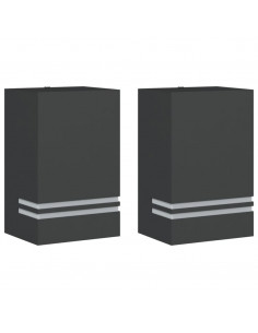 Applique da Esterno 2 pz Nere in Acciaio Inossidabile 2