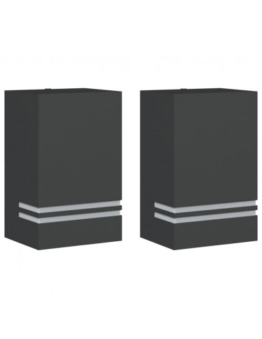 Applique da Esterno 2 pz Nere in Acciaio Inossidabile