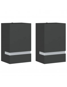 Applique da Esterno 2 pz Nere in Acciaio Inossidabile 2