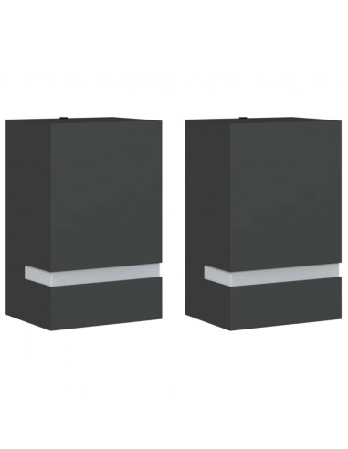 Applique da Esterno 2 pz Nere in Acciaio Inossidabile