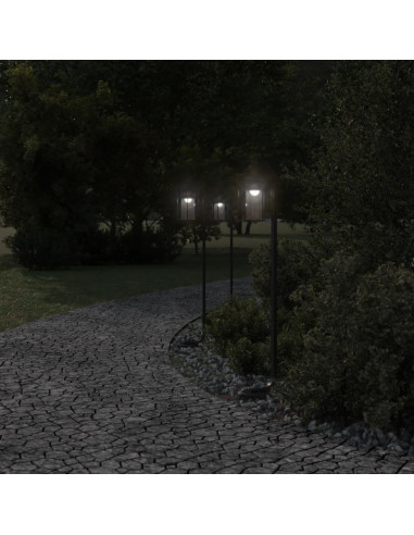 Lampade da Terra per Esterni 3 pz Nere 100 cm in Acciaio Inox