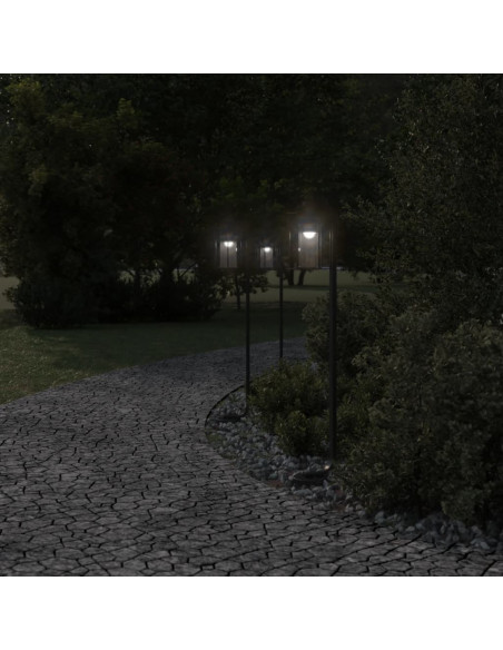 Lampade da Terra per Esterni 3 pz Nere 100 cm in Acciaio Inox