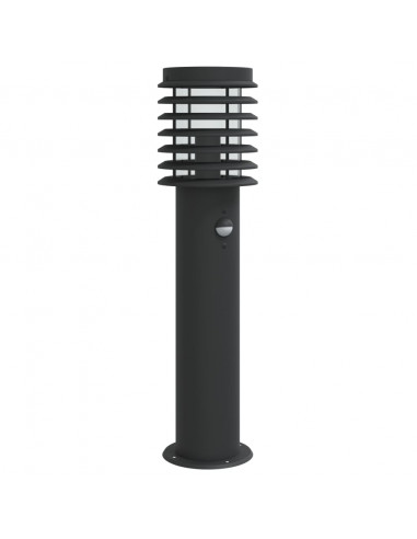 Lampada da Terra per Esterni Sensore Nera 60 cm in Acciaio