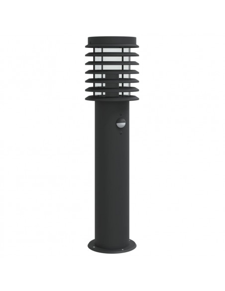 Lampada da Terra per Esterni Sensore Nera 60 cm in Acciaio