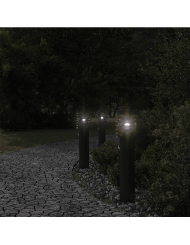 Lampada da Terra per Esterni Sensore Nera 60 cm in Acciaio