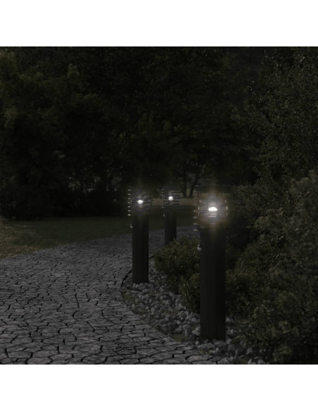 Lampada da Terra per Esterni Sensore Nera 60 cm in Acciaio