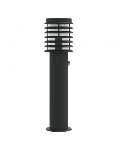 Lampada da Terra per Esterni Sensore Nera 60 cm in Acciaio