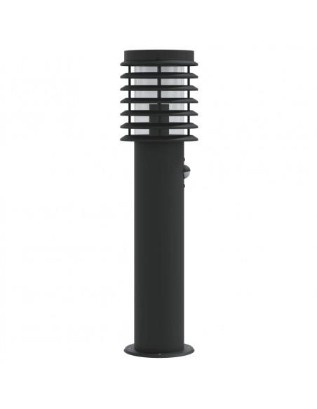 Lampada da Terra per Esterni Sensore Nera 60 cm in Acciaio
