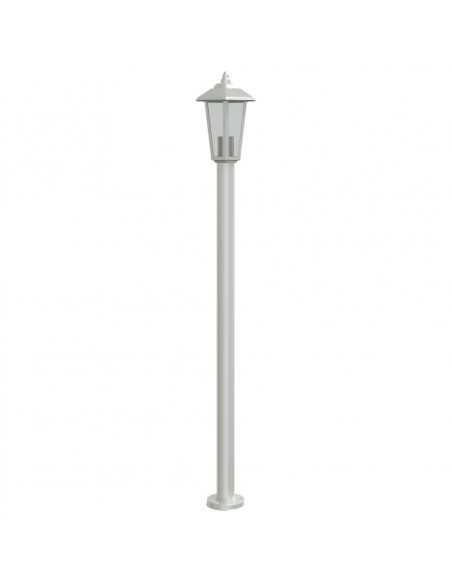Lampada da Terra per Esterni Argento 120 cm in Acciaio Inox
