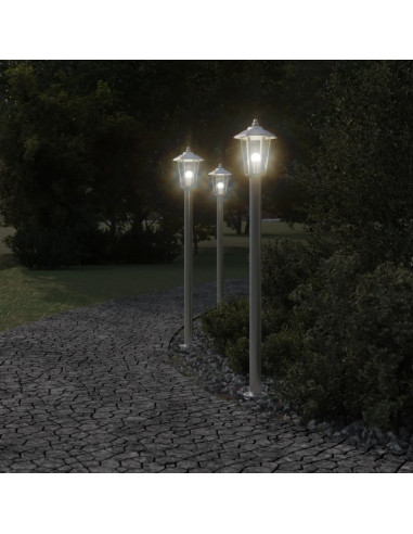 Lampada da Terra per Esterni Argento 120 cm in Acciaio Inox