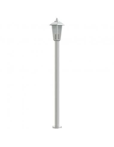 Lampada da Terra per Esterni Argento 120 cm in Acciaio Inox