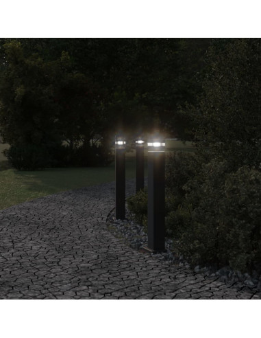 Lampada da Terra per Esterni Nera 80 cm in Alluminio