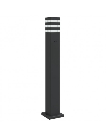 Lampada da Terra per Esterni con Presa Nera 80 cm Alluminio