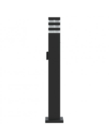 Lampada da Terra per Esterni con Presa Nera 80 cm Alluminio