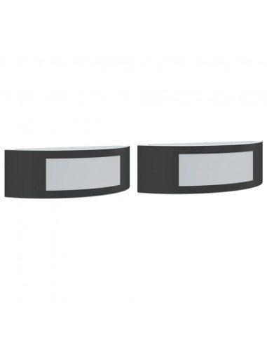 Applique da Esterno 2 pz Nere in Acciaio Inossidabile
