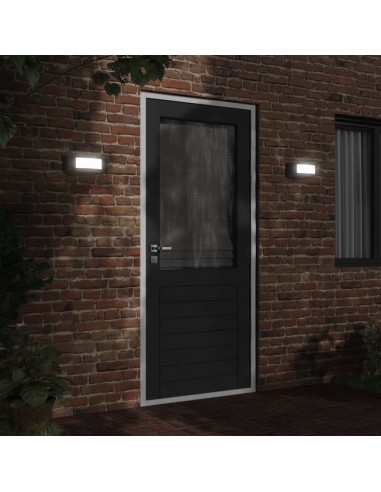 Applique da Esterno 2 pz Nere in Acciaio Inossidabile