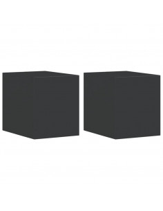 Applique da Parete per Esterni 2 pz Nere Alluminio Pressofuso 2