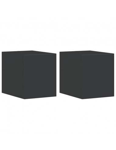 Applique da Parete per Esterni 2 pz Nere Alluminio Pressofuso