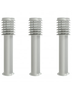 Lampade da Terra per Esterni 3 pz Nere 60 cm in Acciaio Inox 2