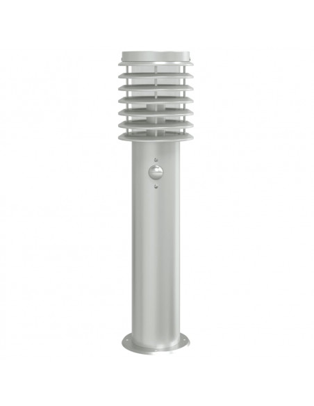 Lampade da Terra per Esterni Sensore 3 pz Argento 60 cm Acciaio