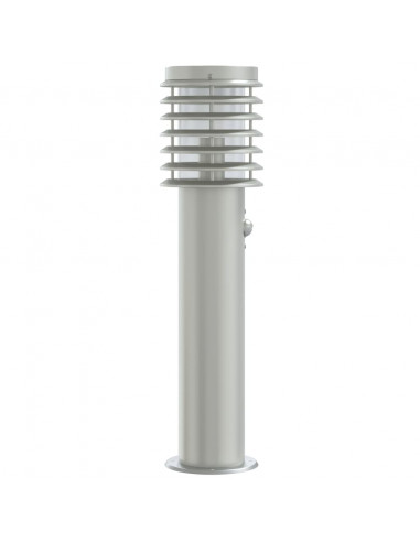 Lampade da Terra per Esterni Sensore 3 pz Argento 60 cm Acciaio