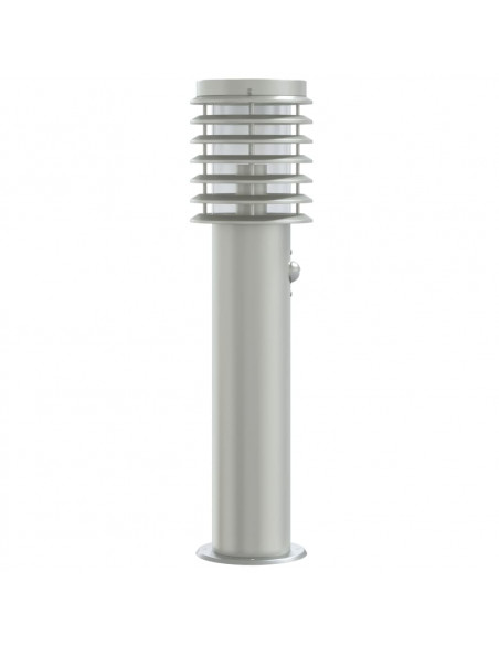 Lampade da Terra per Esterni Sensore 3 pz Argento 60 cm Acciaio
