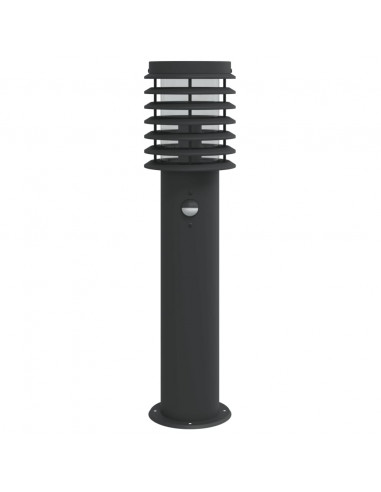 Lampade da Terra per Esterni Sensore 3 pz Nere 60 cm Acciaio