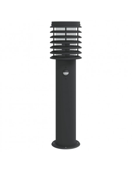 Lampade da Terra per Esterni Sensore 3 pz Nere 60 cm Acciaio