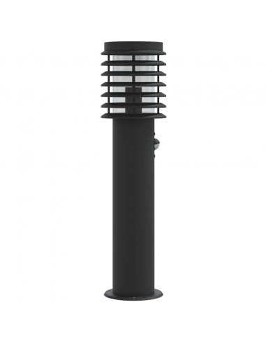 Lampade da Terra per Esterni Sensore 3 pz Nere 60 cm Acciaio